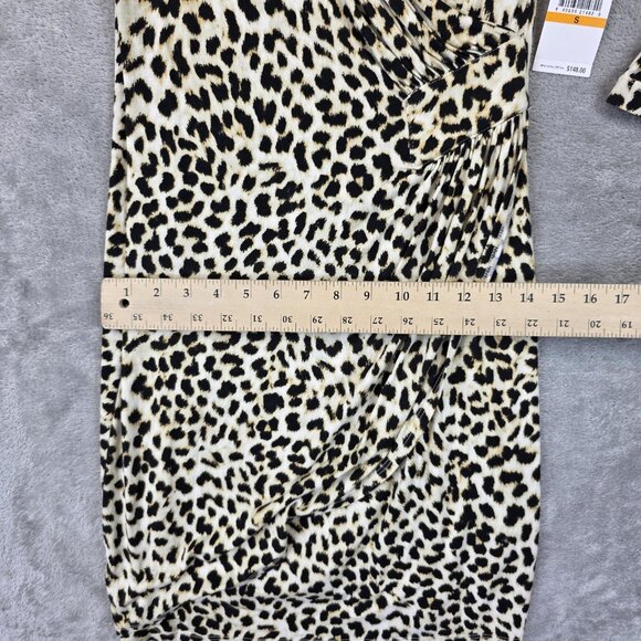 Karen Kane Dress Womens Small Animal Print Safari Cascade Wrap Cheetah 3/4 - Picture 8 of 12